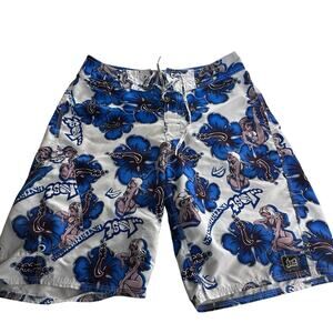 Lost Enterprises Men’s Board Shorts Bikini Girl Graphic Surf Y2K Size 33